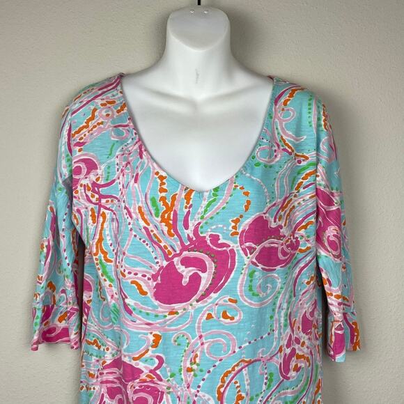 Lilly Pulitzer Eliza T-Shirt Dress Size S Jellies Be Jammin Jellyfish Print - Picture 3 of 7